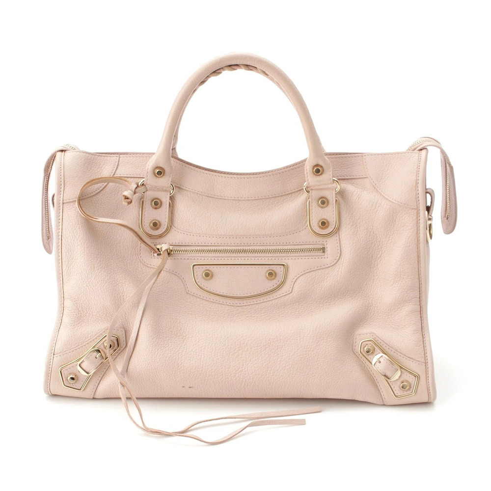 Balenciaga Leather Metal The City Handbag Pink
